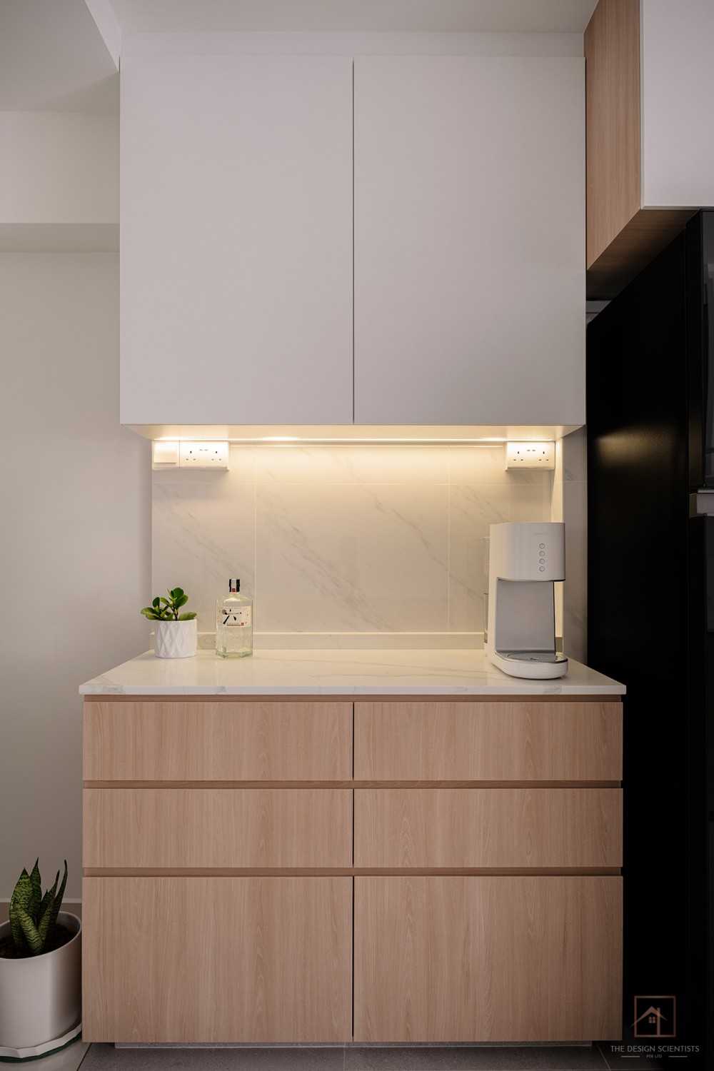 Scandinavian Kitchen with Countertop and Open Kitchen