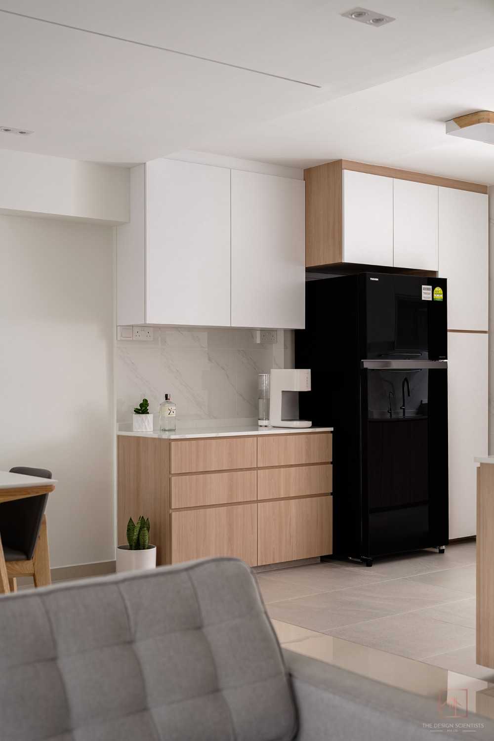 Scandinavian Kitchen with Countertop and Kitchen Island