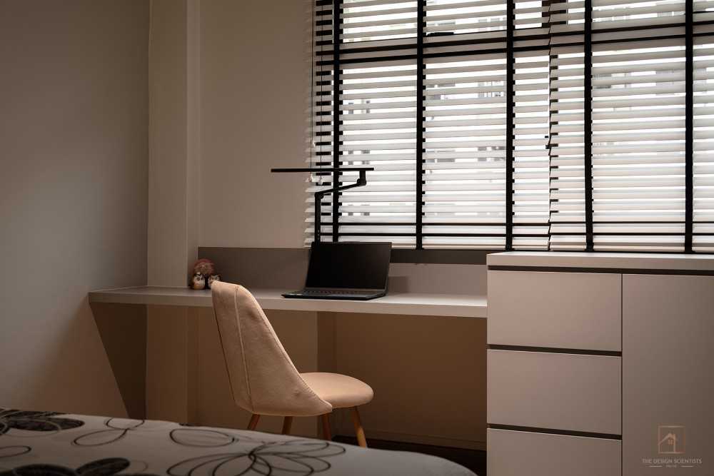 Scandinavian Bedroom with Wardrobe and Bedside Table