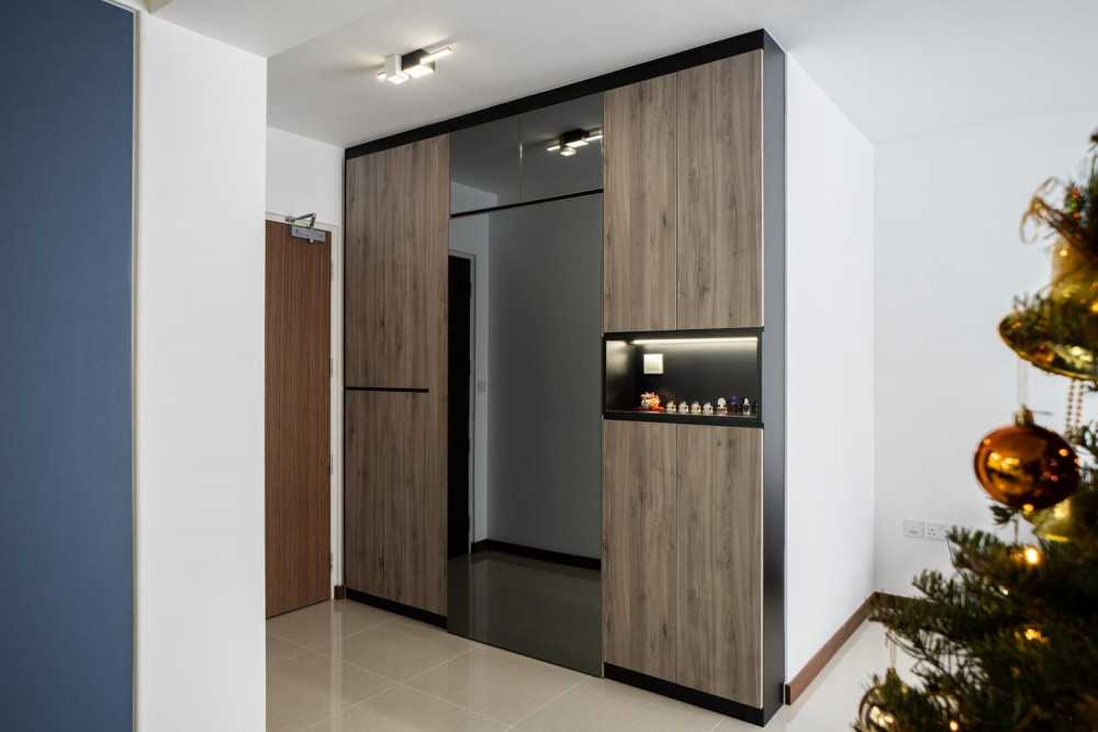 Contemporary Living Room with TV Console and Feature Wall