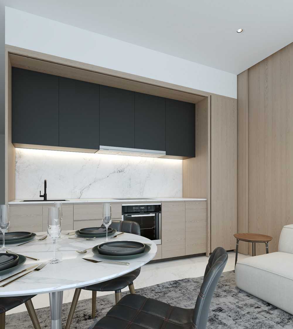 Scandinavian Kitchen with Kitchen Island and Open Kitchen