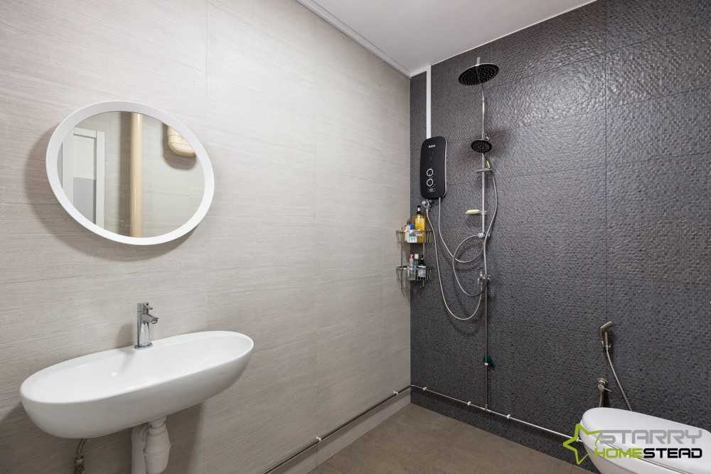 Scandinavian Bathroom with Mirror and Bathroom Mirrors