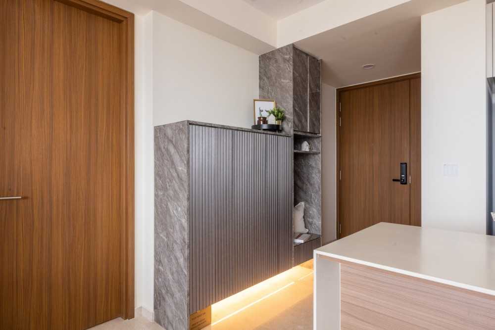 Modern Entryway with Storage Cabinets and Display Cabinets