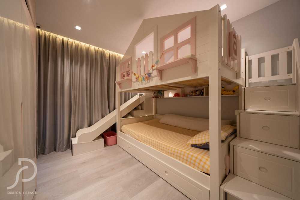 Modern Bedroom with Homogeneous Tiles and Wardrobe