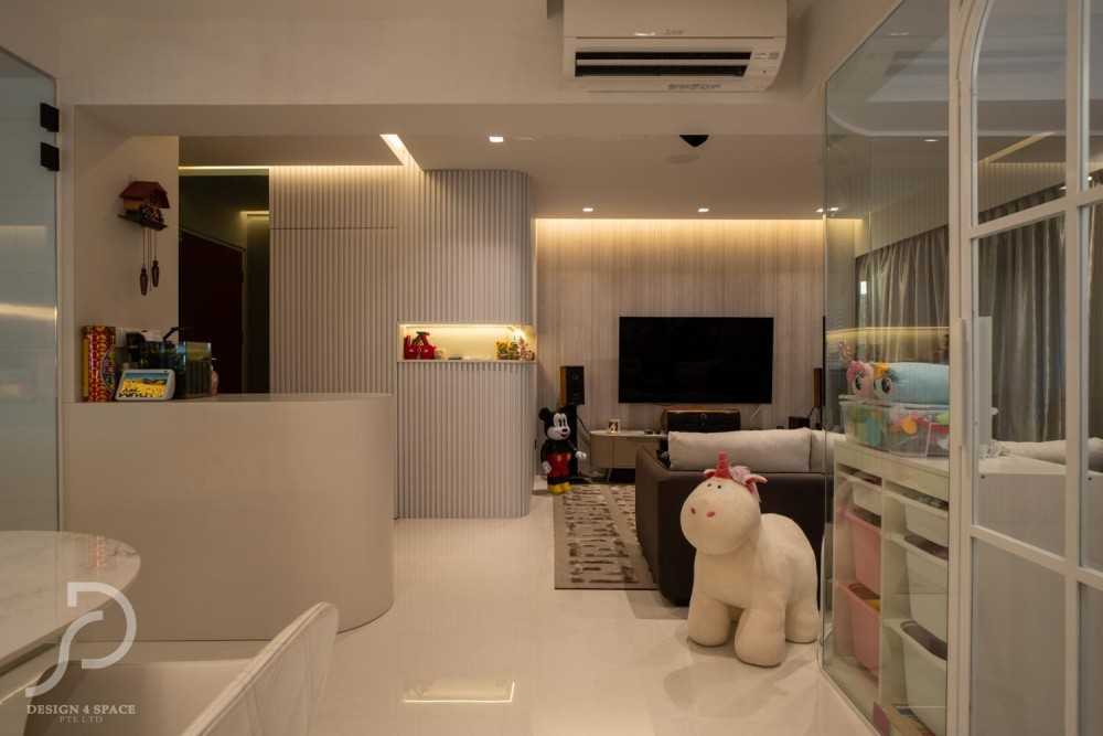 Modern Living Room with Countertop and Vinyl Flooring