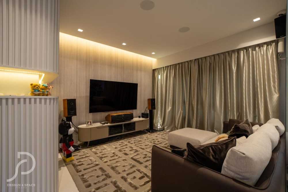 Modern Living Room with TV Console and Feature Wall
