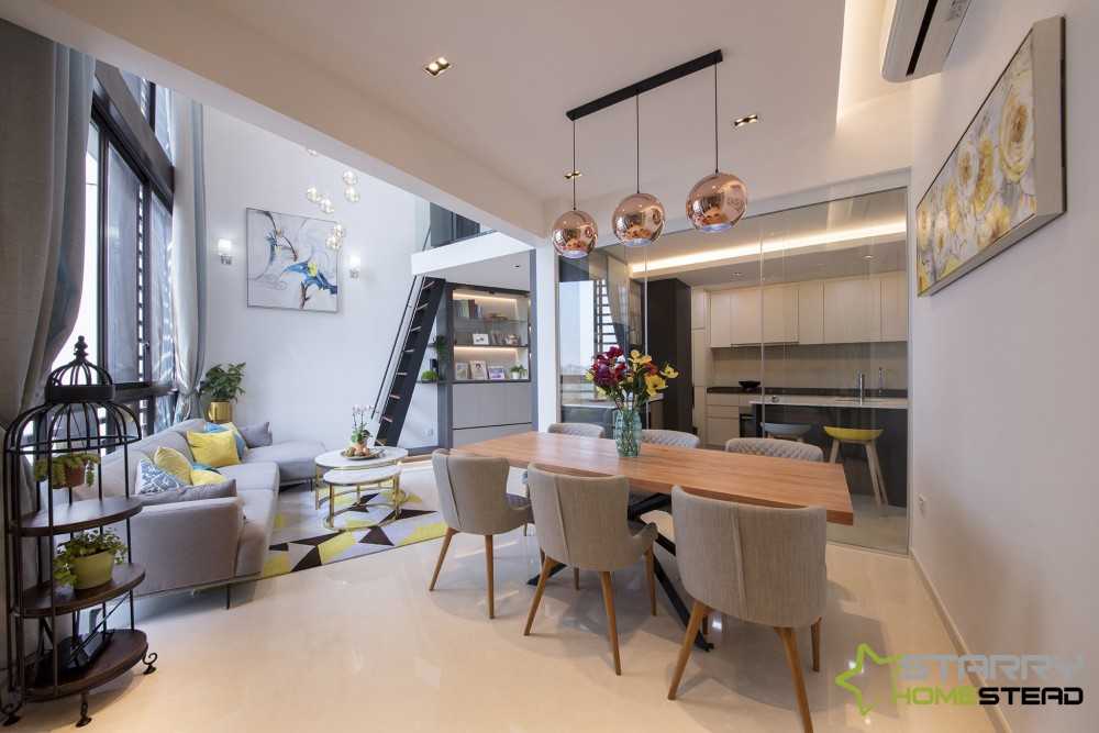 Contemporary Dining Room with Dining Table and Dining Chairs