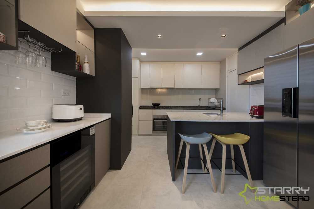 Contemporary Kitchen with Countertop and Kitchen Island