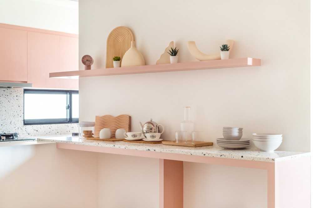 Modern Pantry with Kitchen Island and Console Table