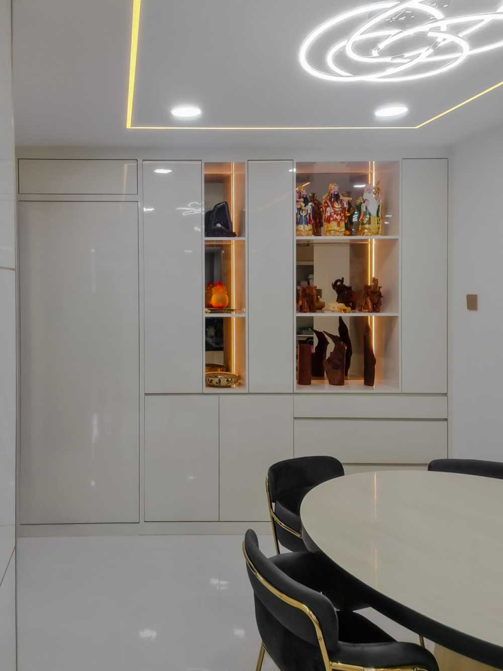 Scandinavian Dining Room with Sideboard and Paintings