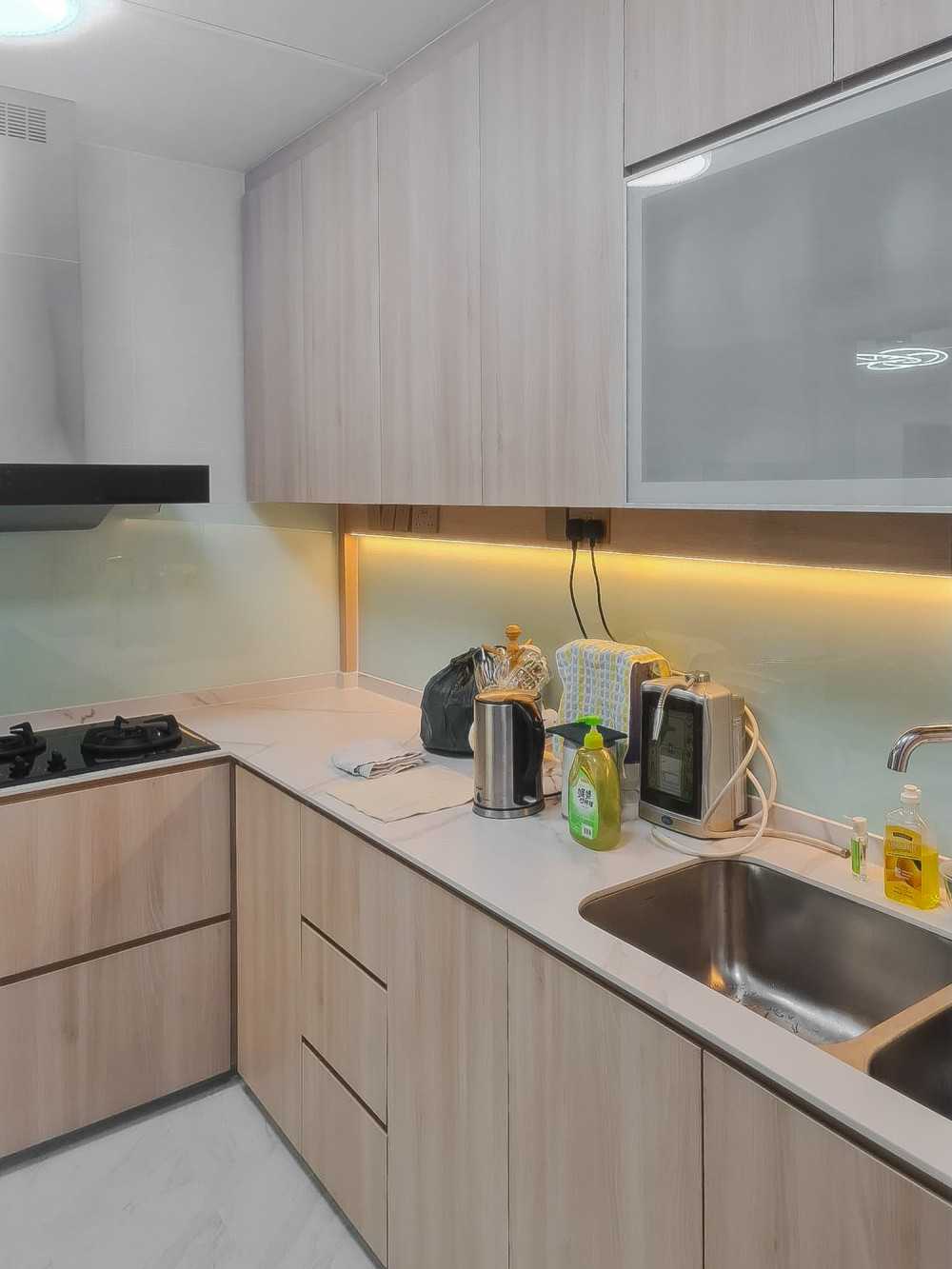 Scandinavian Kitchen with Kitchen Accessories and Paintings