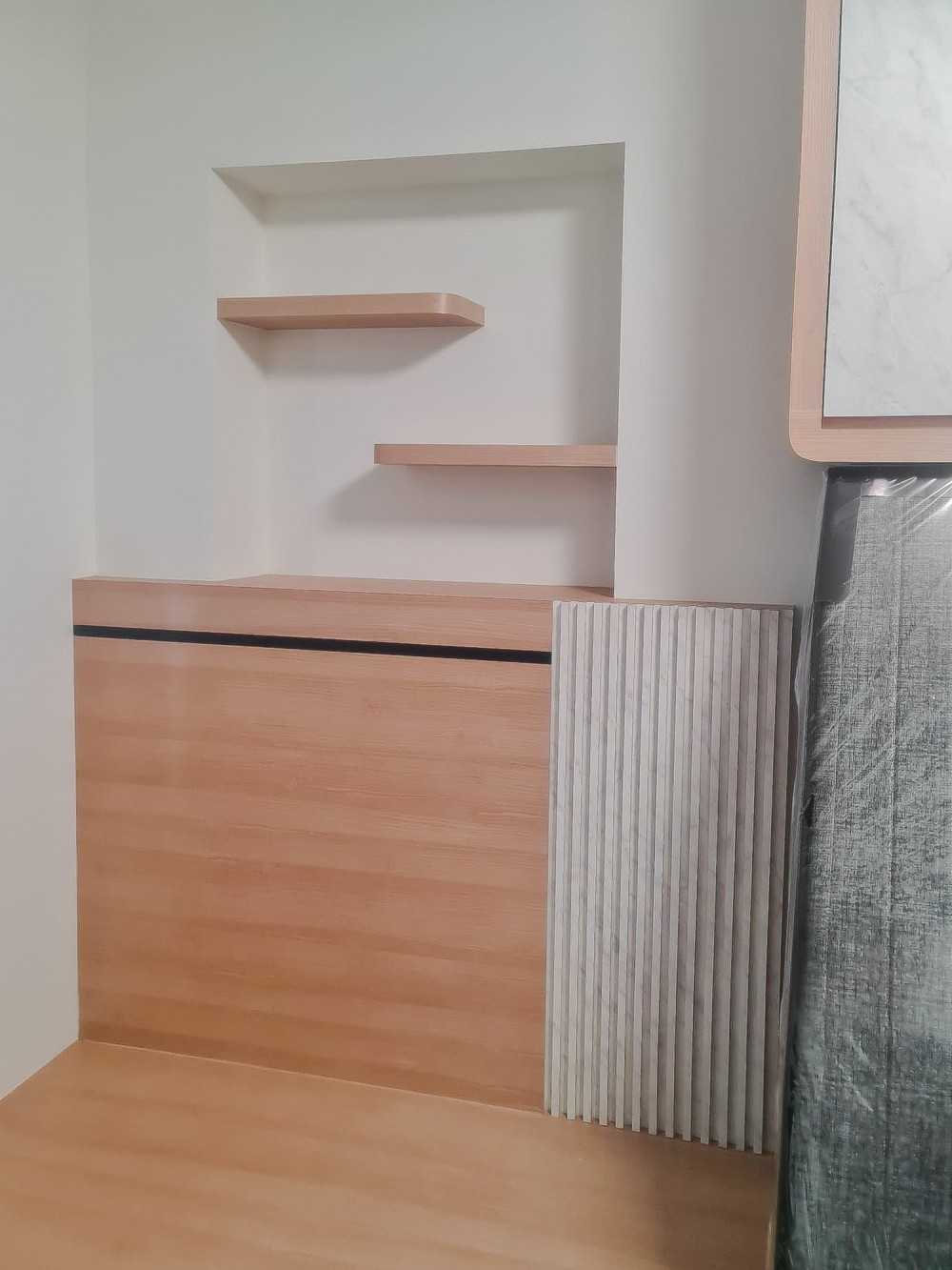 Scandinavian Bedroom with Bookshelf and Built-in Bed