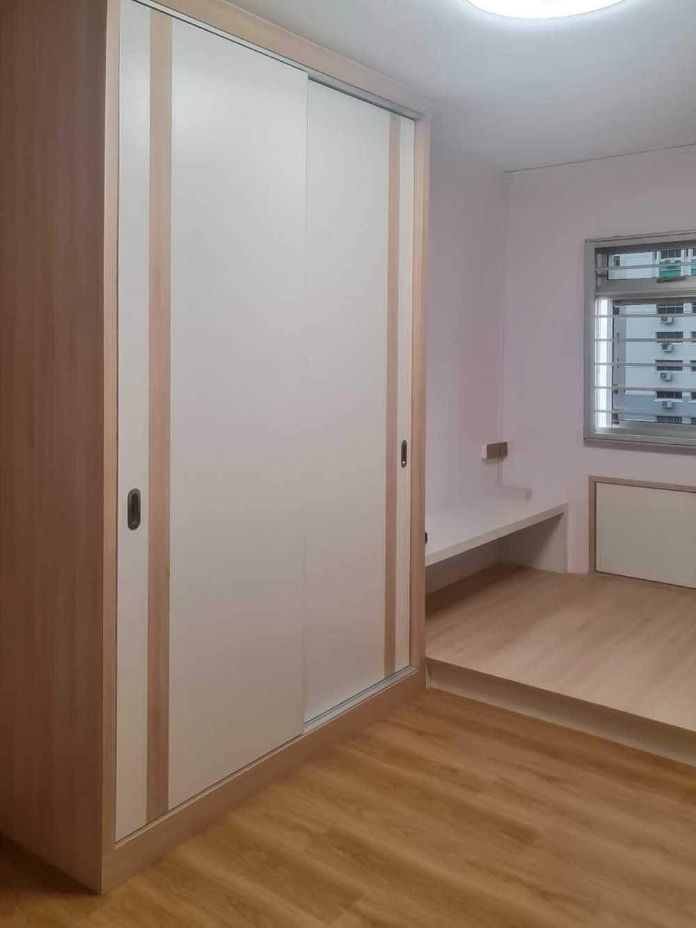 Scandinavian Bedroom with Wardrobe and Sliding Wardrobe