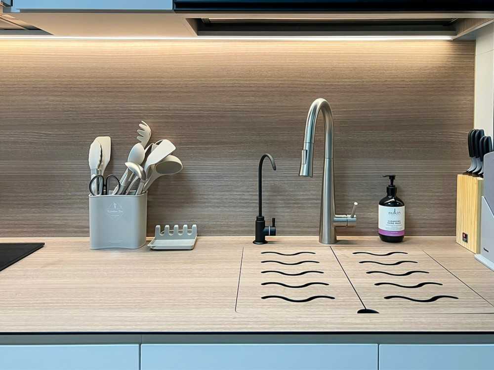 Scandinavian Kitchen with Kitchen Accessories and Paintings