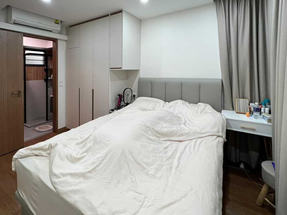 Scandinavian Bedroom with Wardrobe and Bedside Table