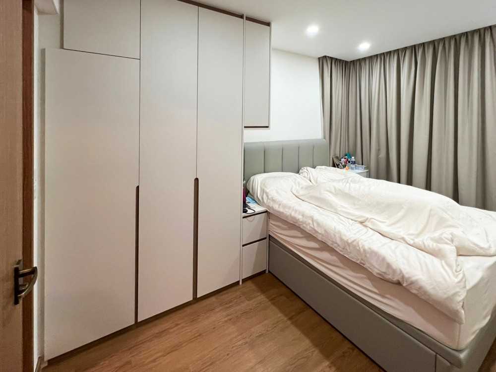 Scandinavian Bedroom with Wardrobe and Bedside Table