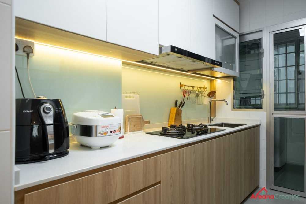 Scandinavian Kitchen with Vinyl Flooring and Wood Flooring