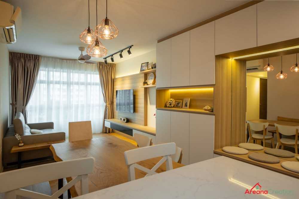 Scandinavian Living Room with TV and Display Cabinets