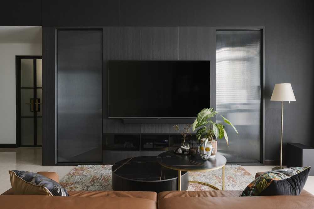 Modern Living Room with Feature Wall and Sofa