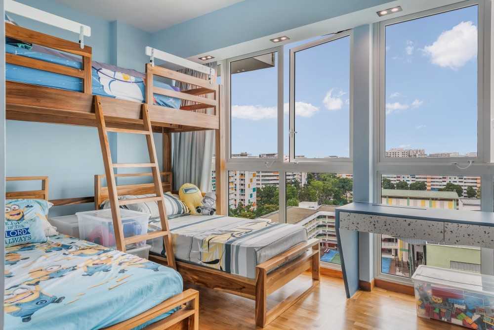Contemporary Kids Room with Console Table and Toys