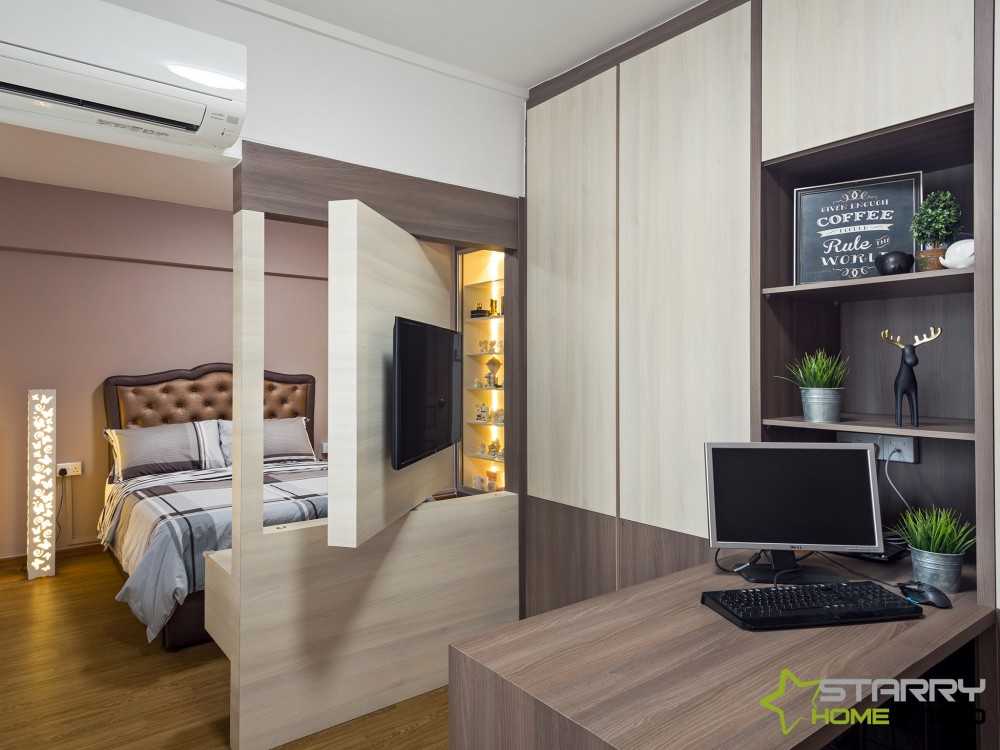 Modern Bedroom with Wardrobe and TV