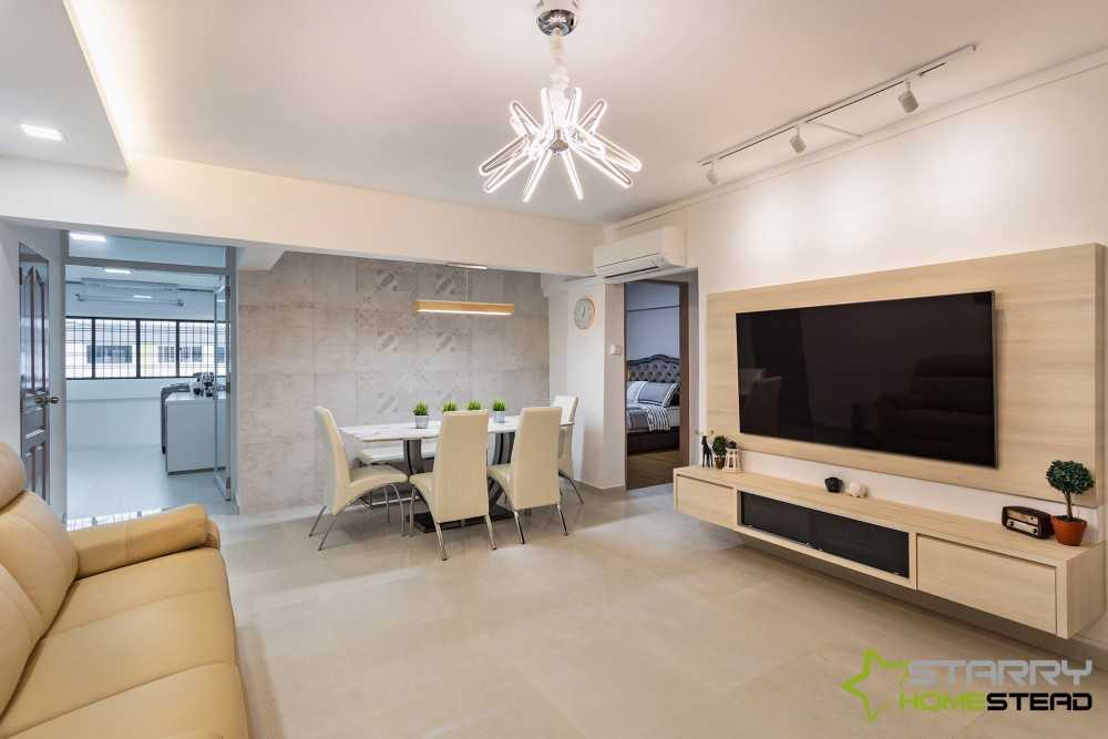 Modern Living Room with TV Console and Feature Wall