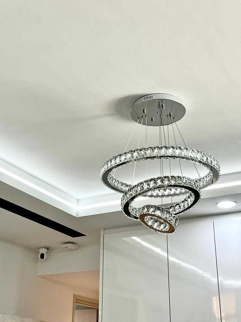 Modern Living Room with Downlights and Paintings
