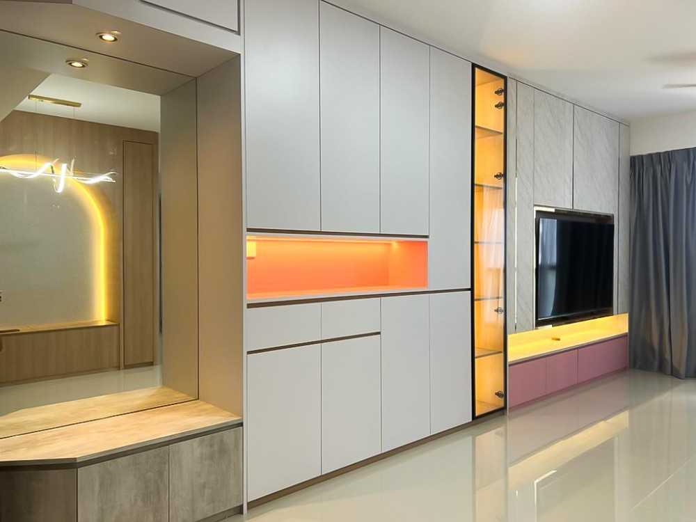 Scandinavian Living Room with TV Console and Storage Cabinets