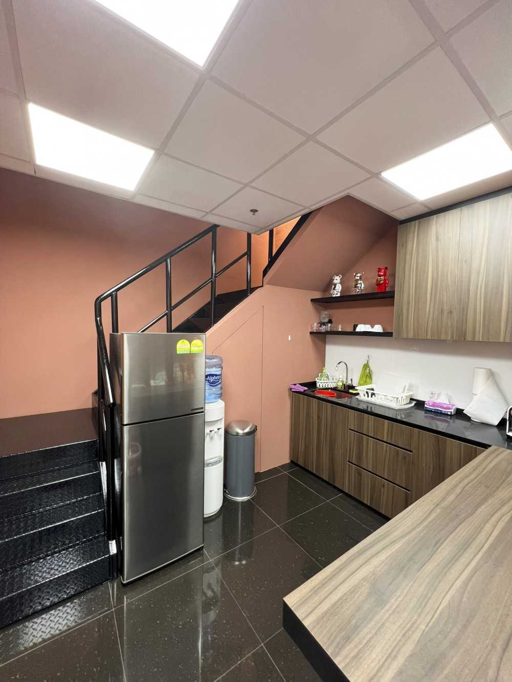 Modern Office with Kitchen Island and Kitchen Accessories