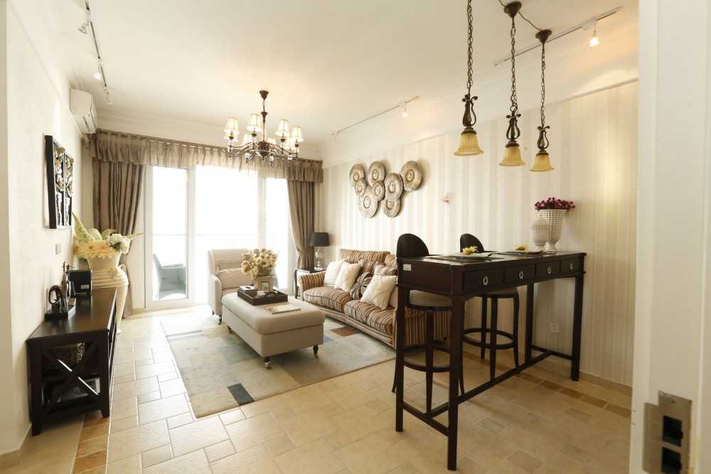 Scandinavian Living Room with TV Console and Sofa