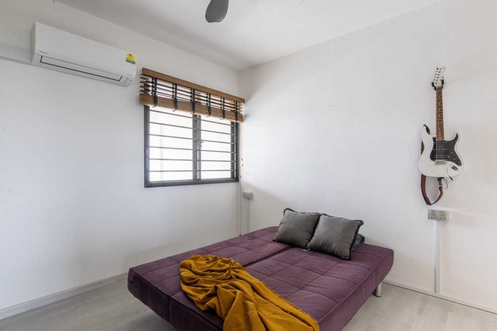 Contemporary Bedroom with Ceiling Light and Ceiling Fan