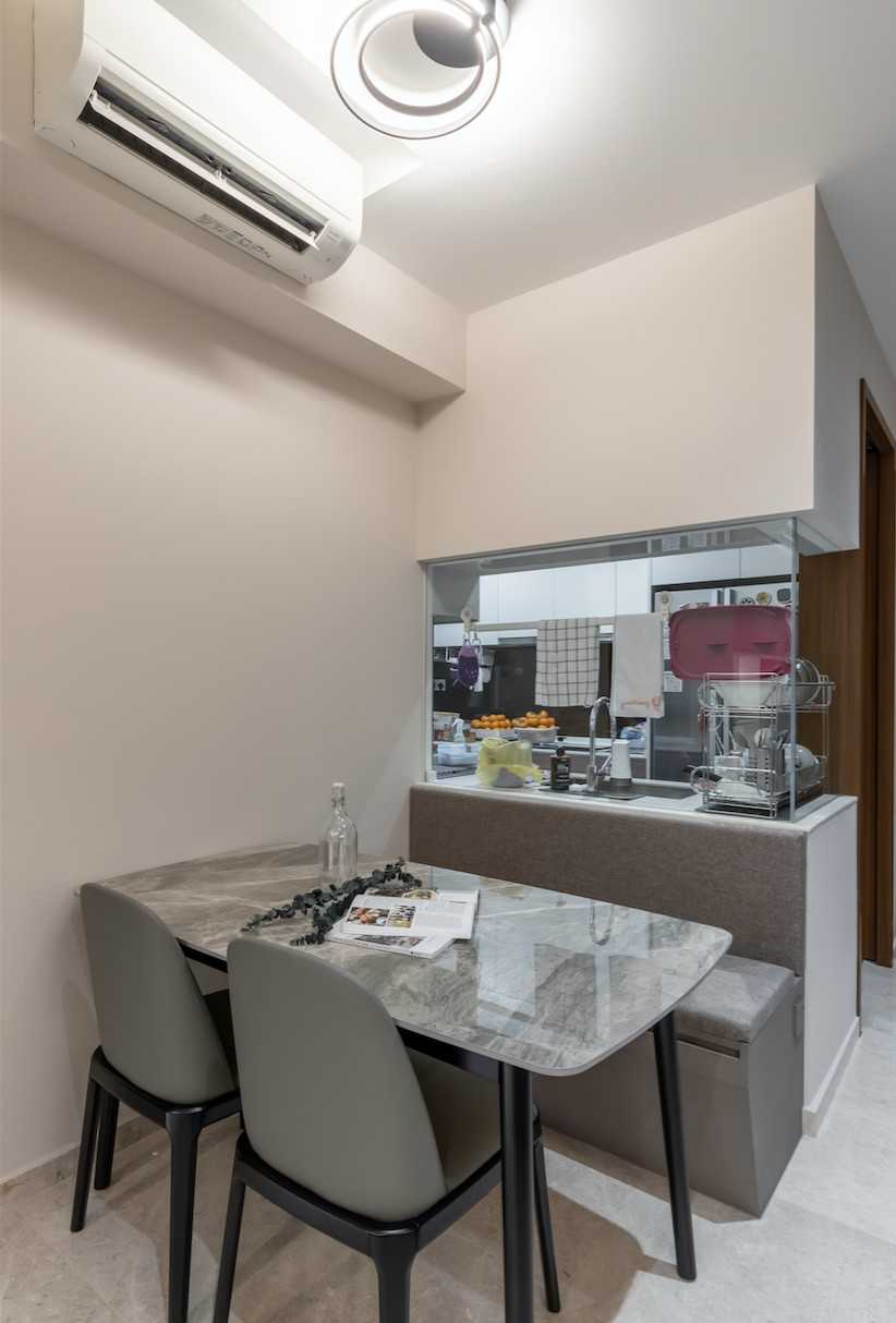 Modern Dining Room with Ceiling Light and Dining Table