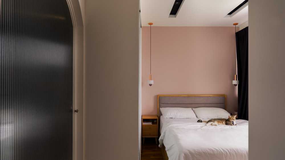 Modern Bedroom with Closet and Bedside Table