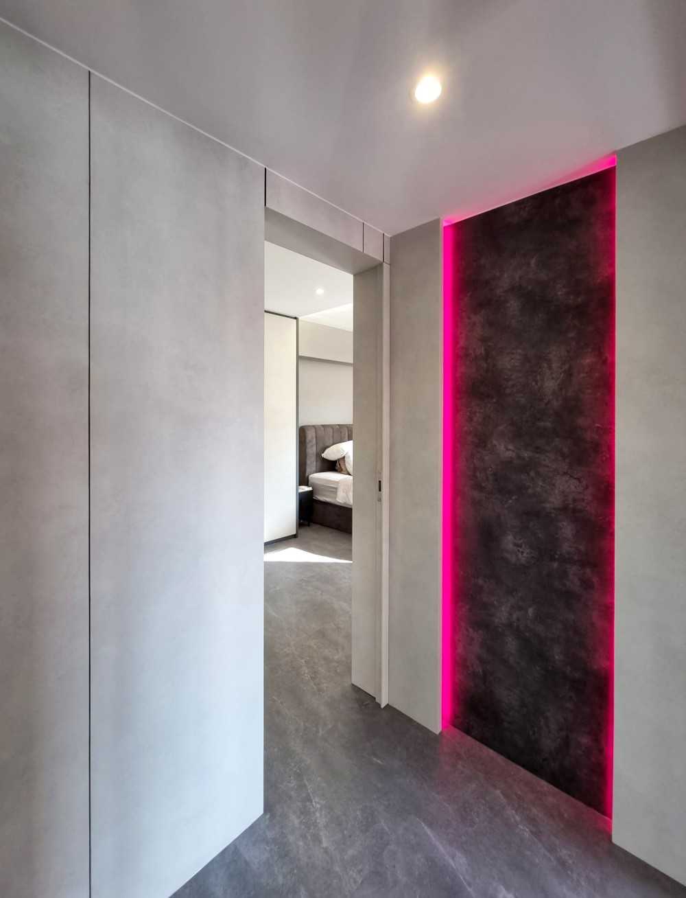 Modern Bedroom with Paintings and Flooring