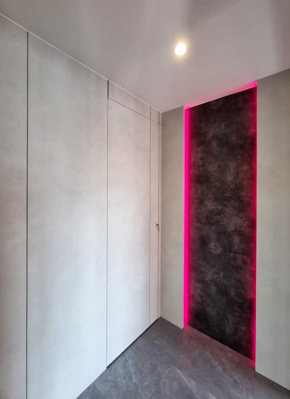 Modern Bedroom with Panelling and Paintings