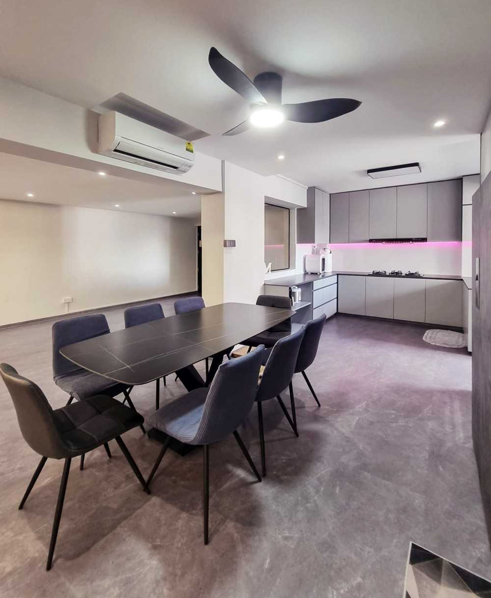 Modern Dining Room with Dining Table and Sideboard
