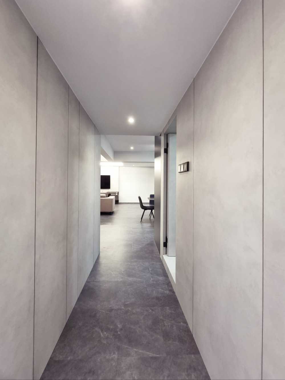 Modern Living Room with Panelling and Paintings