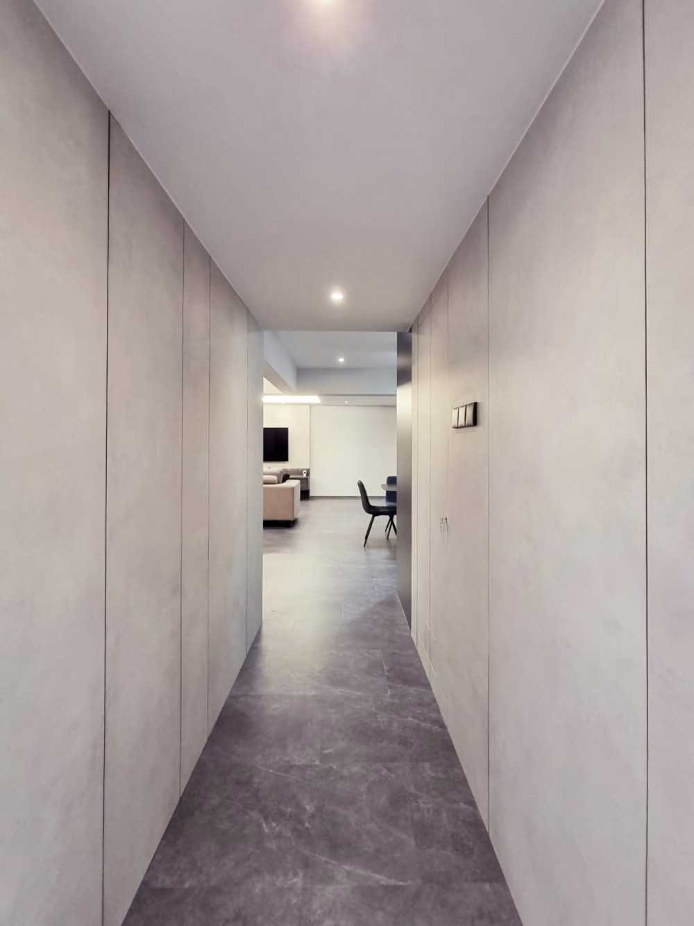 Modern Living Room with Panelling and Paintings