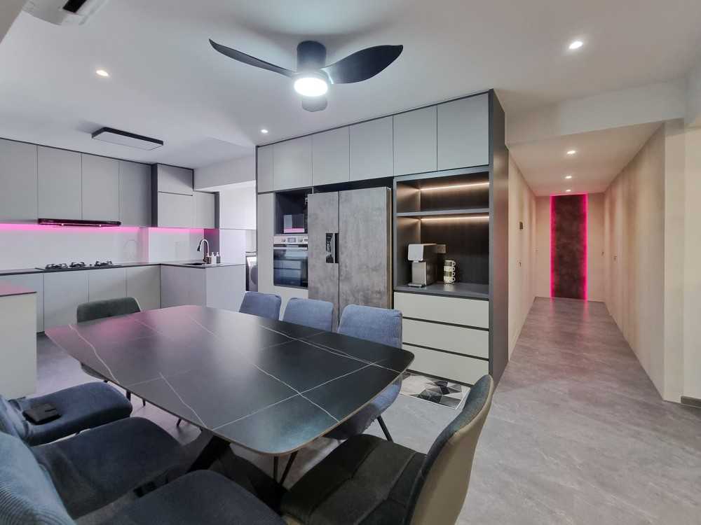 Modern Dining Room with Dining Table and Sideboard