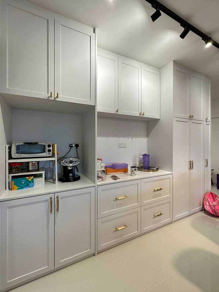 Modern Kitchen with Sideboard and Paintings