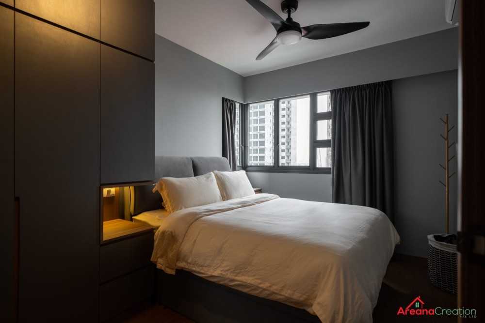 Scandinavian Bedroom with Vinyl Flooring and Wardrobe