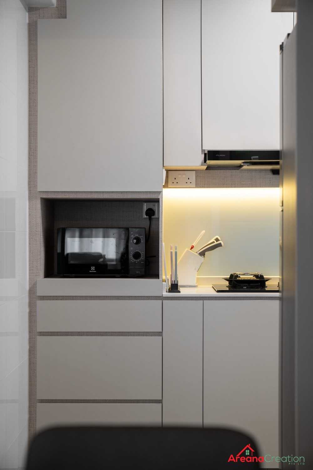Scandinavian Kitchen with Countertop and Kitchen Window