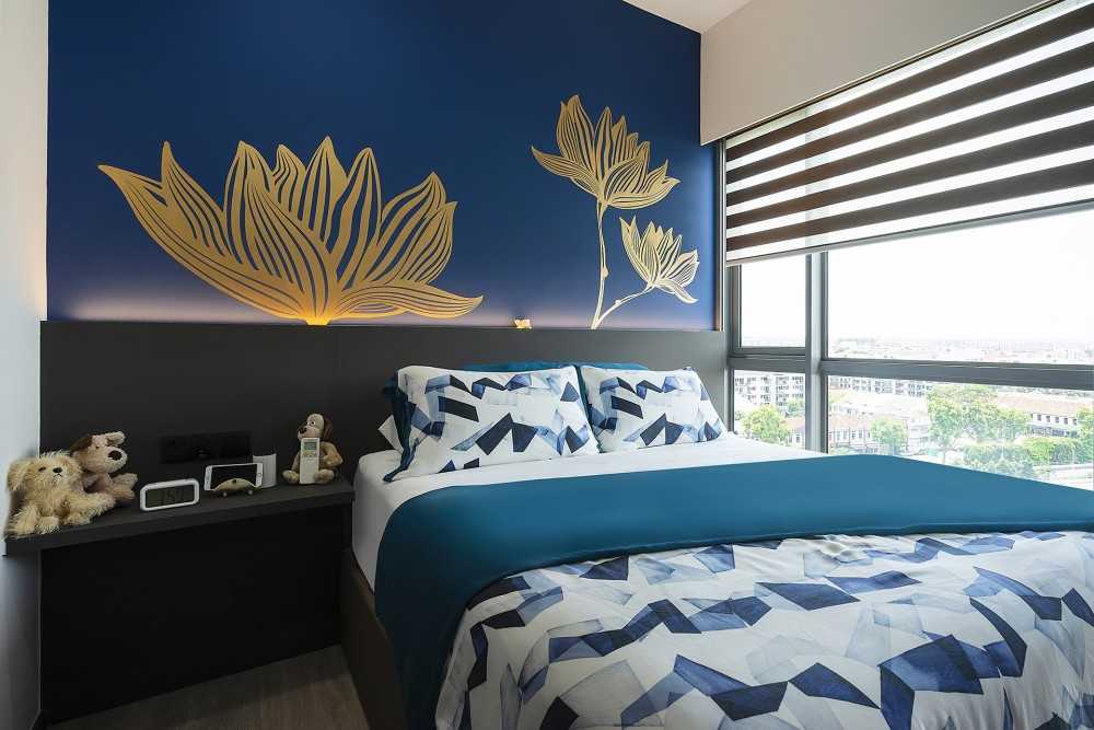 Contemporary Bedroom with Wardrobe and Bedside Table