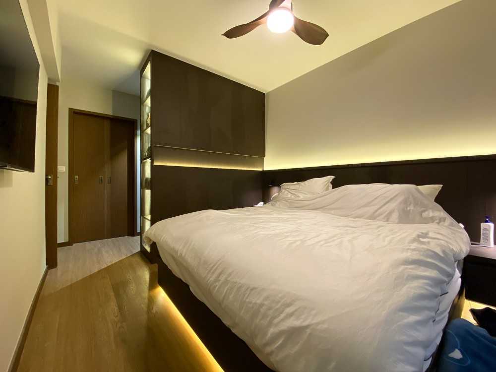 Scandinavian Bedroom with Wardrobe and Built-in Bed