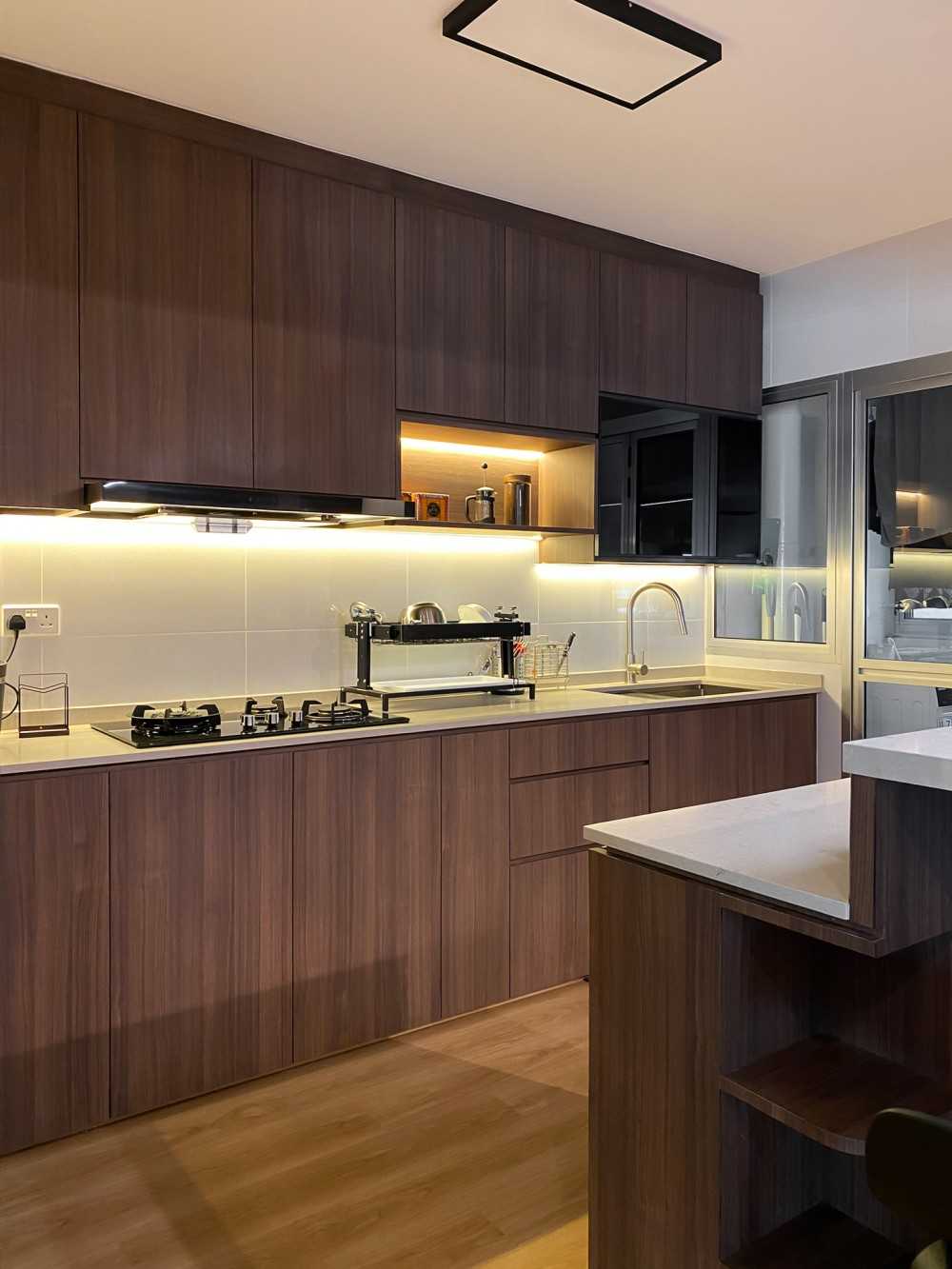 Scandinavian Kitchen with Kitchen Window and Kitchen Island