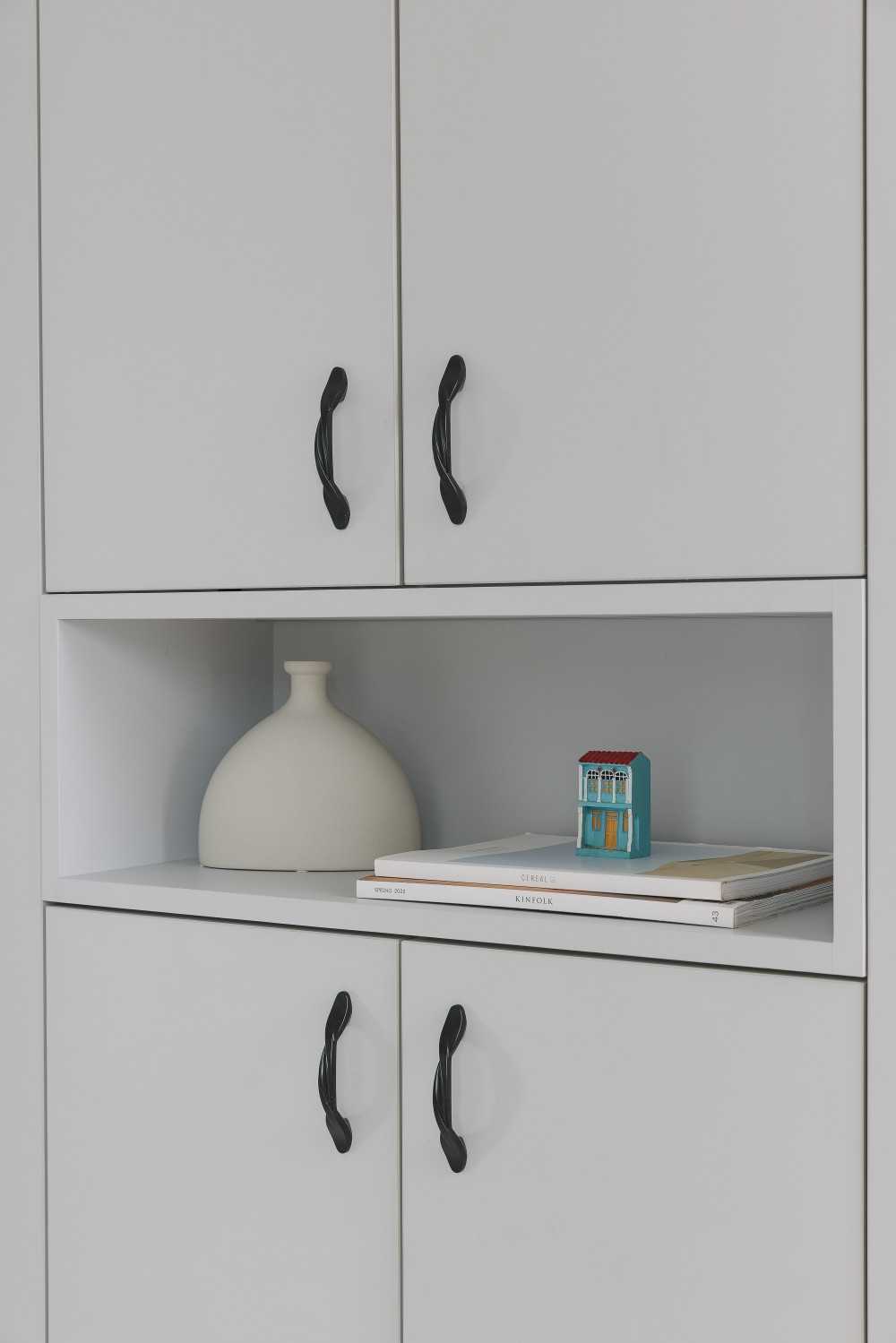 Modern Entryway with Storage Cabinets and Small Storage