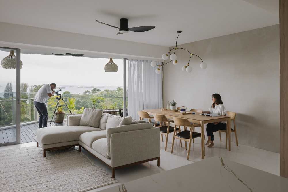 Modern Living Room with Feature Wall and Carpet