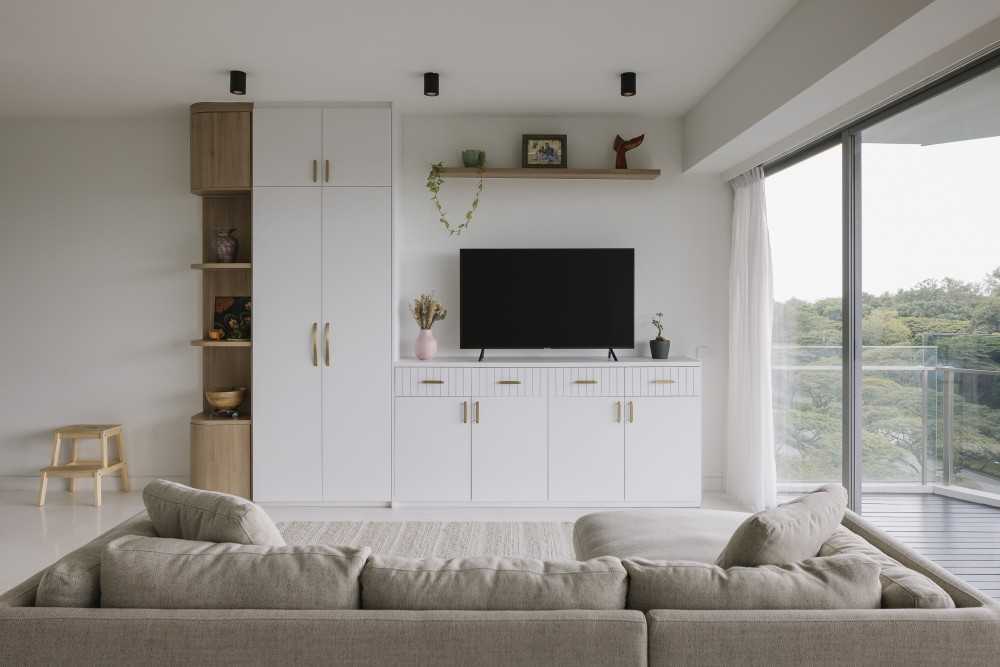 Modern Living Room with Ceiling Light and Sofa