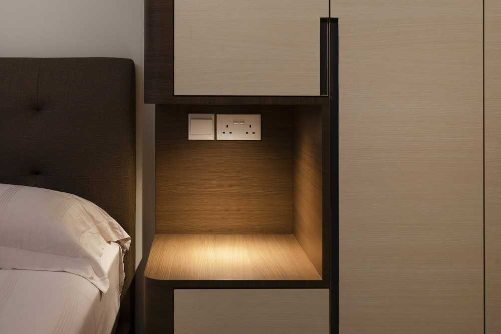 Contemporary Bedroom with Cove Lighting and Wardrobe