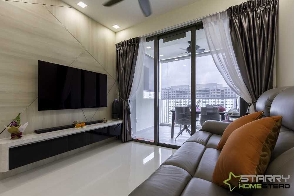 Modern Living Room with TV Console and Feature Wall
